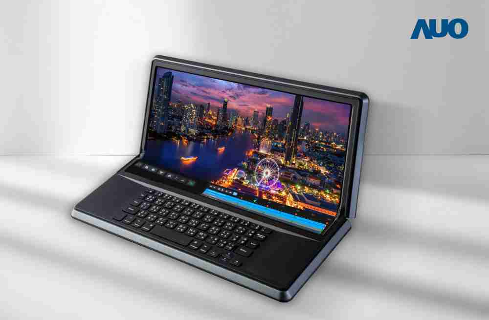 尊龙集团14.6吋Micro LED折迭显示屏幕，，，，搭配半径4mm的弯折绞炼，，，以及高画素、、、、高亮度、、、高对比度的显示技术特点，，，，即便在大视角下仍保有绝佳色相与亮度